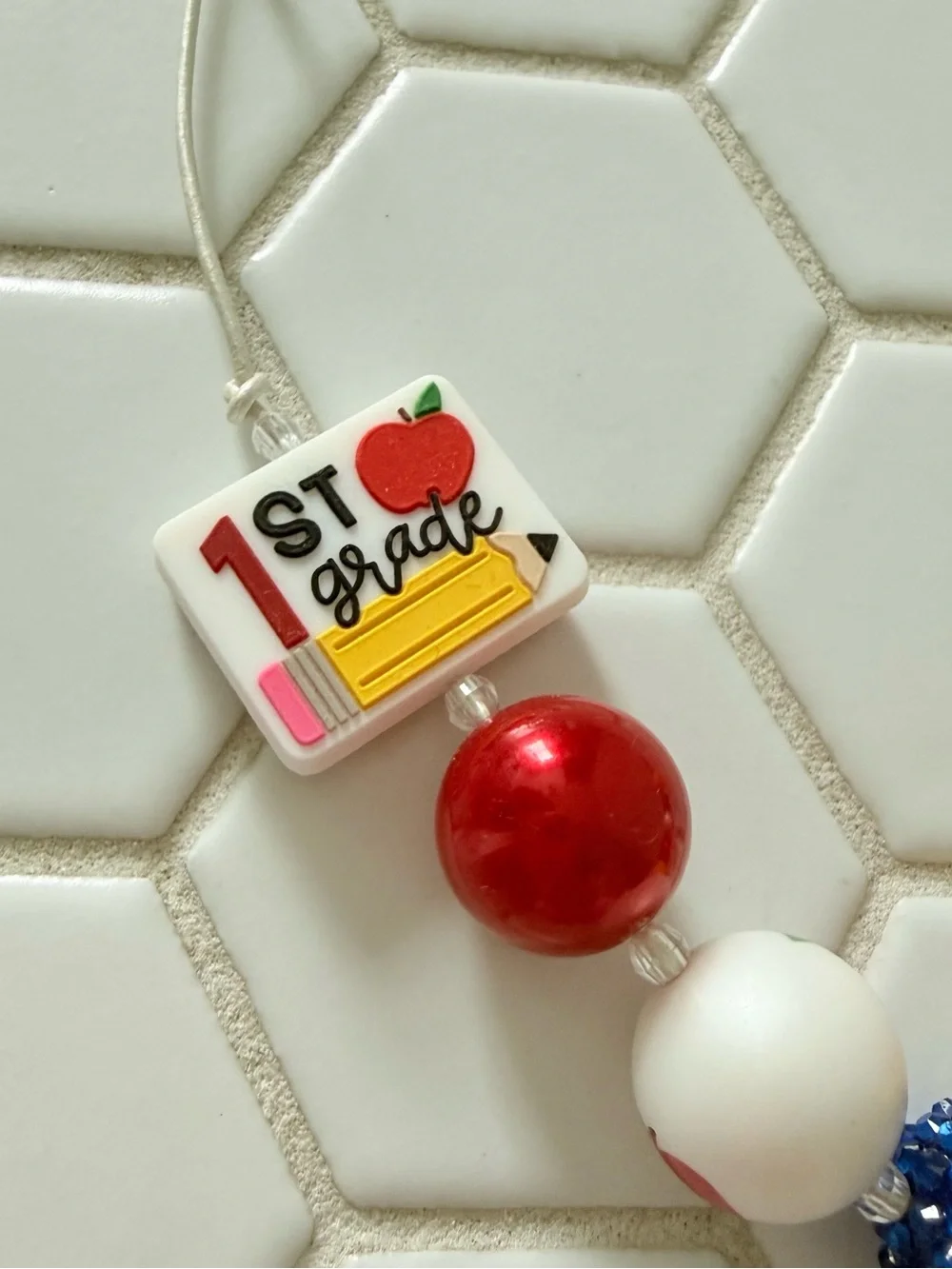 First Grade Apple Bead Necklace - Kids Accessories